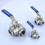 11/2'' 3 Yollu T Port Dişli AISI304 Paslanmaz Küresel Vana